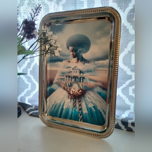 Custom Made 11x7 Stainless Steel Black History Trinket Rolling Tray - Picture 4 of 5